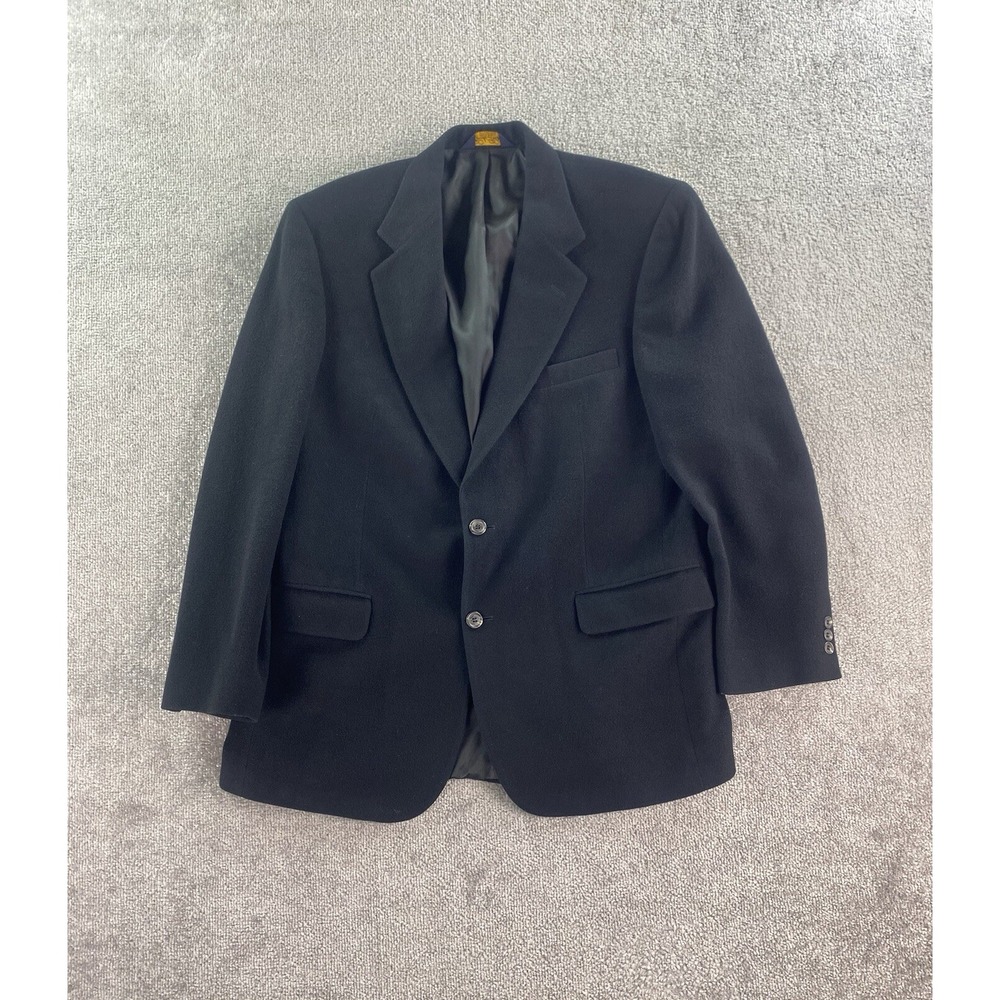 Brooks Brothers Suit Jacket 41 R Black Camel Hair Luxury Designer Premium Blazer